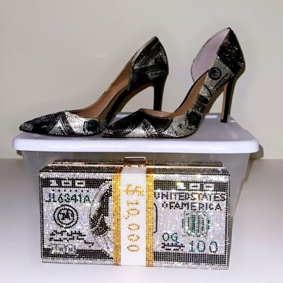 Money Clutch Purse Bling Handbag - Picture 5 of 9